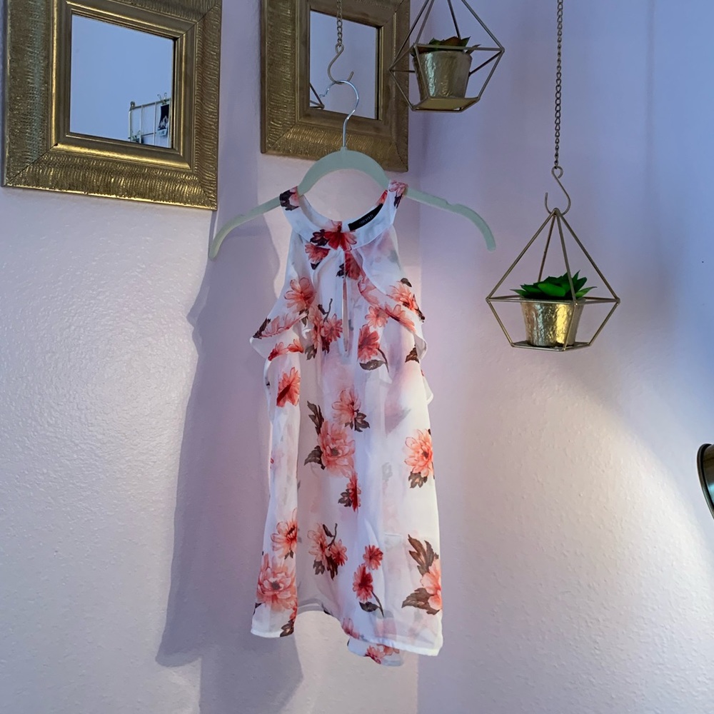 Floral halter neck flounce blouse - never worn